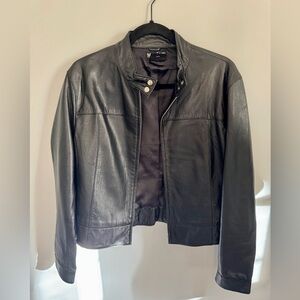 Vintage 90s Y2K Mixit Black Leather Women's Jacket, 14